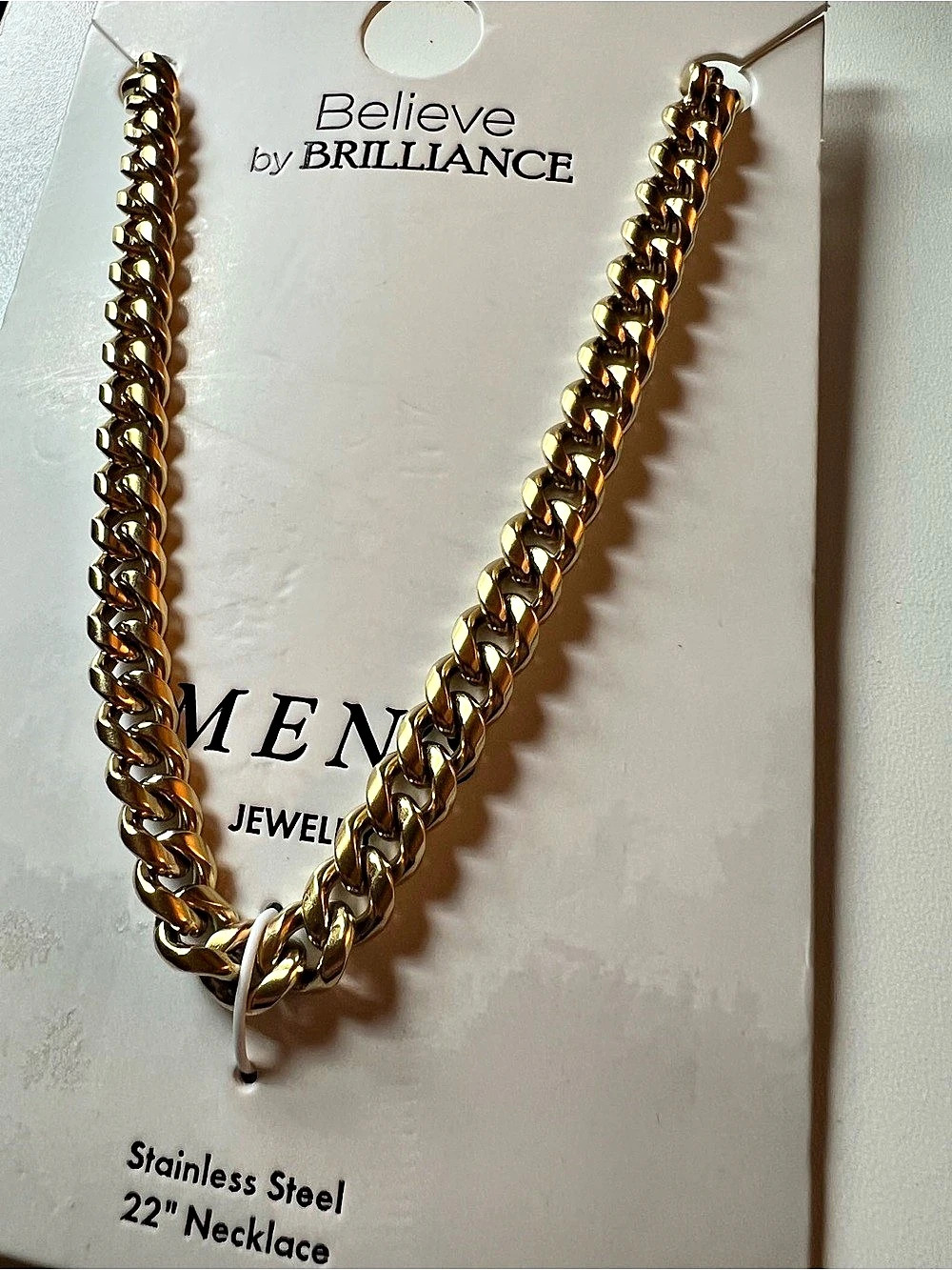 Believe by Brilliance 22" Necklace Gold-Tone Stainless Steel NWT
